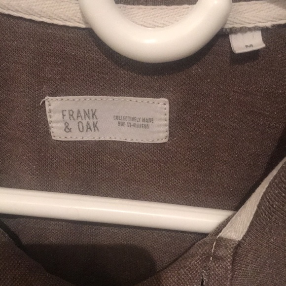 Fabulous Textured Light Brownish Grey Polo Shirt from Frank and Oak - Picture 4 of 5